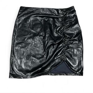 Black Faux Leather Skirt